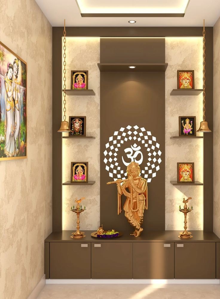 Pooja Room Design as Krishana