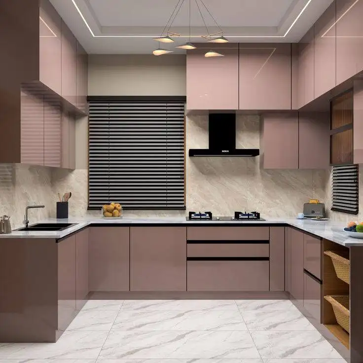 U Shape modular kitchen-renovation noida